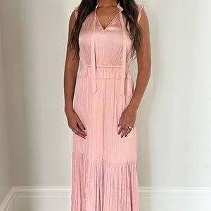 Stunning Blush Silk Maxi Dress New Condition